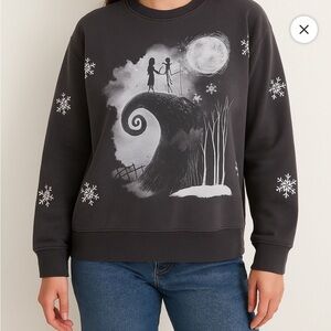 Nightmare Before Christmas Disney Parks Sweatshirt Embroidered Acid Washed
